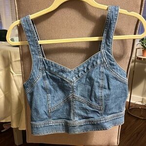 Madewell Blue Denim Crop Top